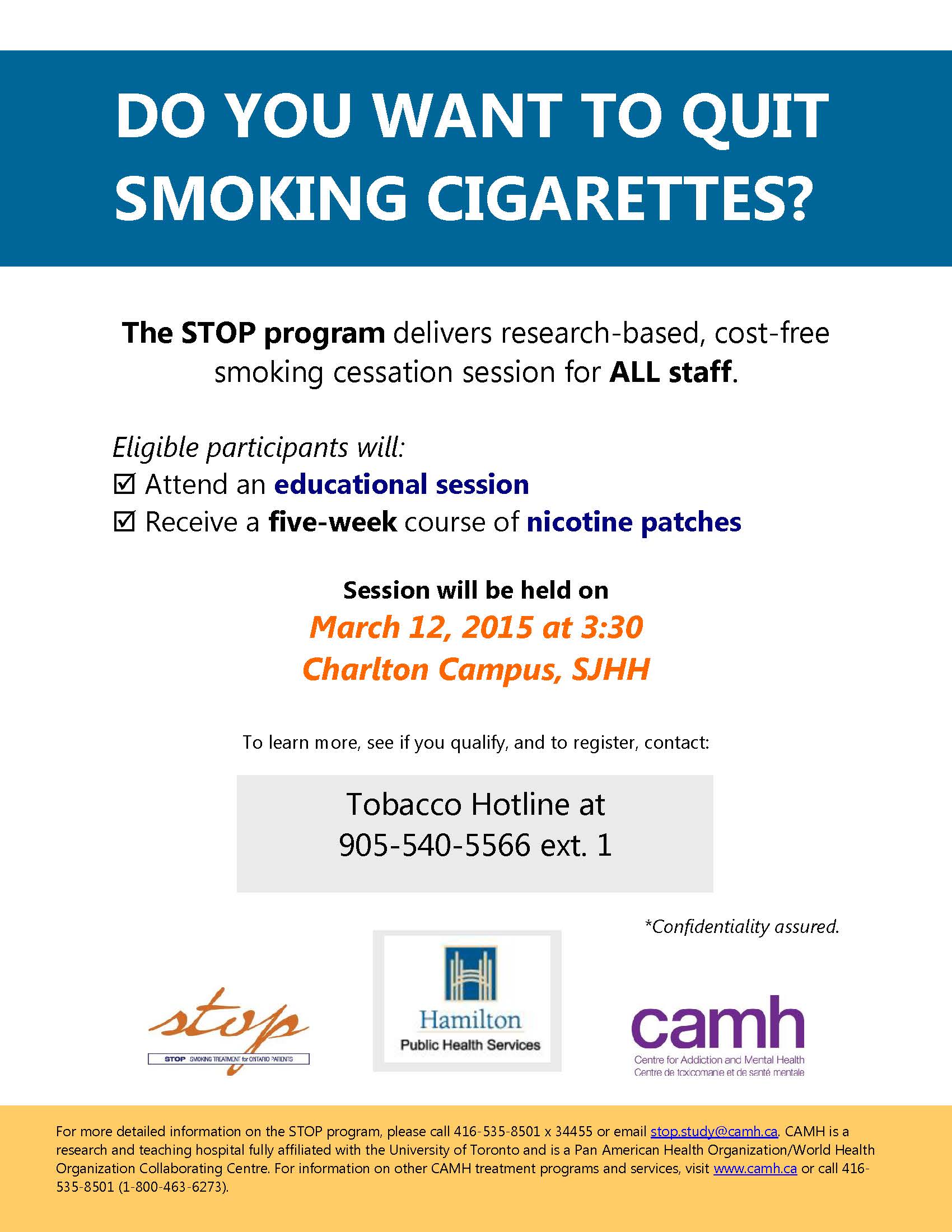 National NonSmoking Week News St. Joseph's Healthcare Hamilton